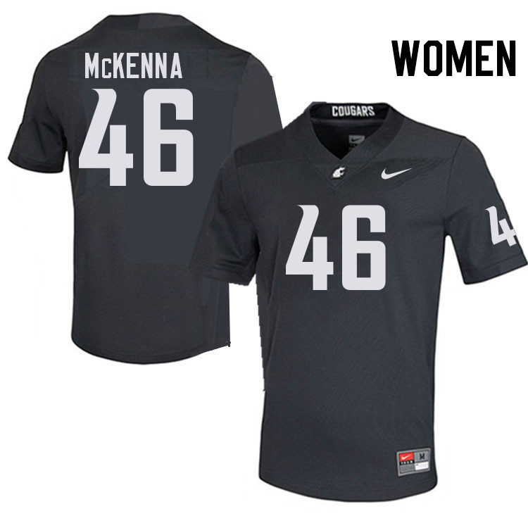 Women #46 Parker McKenna Washington State Cougars College Football Jerseys Stitched-Charcoal